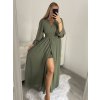 Šaty dlouhé šifonové dlouhý rukáv dámské (S/M ONE SIZE) ITALSKÁ MÓDA IMWGS223251/DR