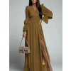 Šaty dlouhé šifonové dlouhý rukáv dámské (S/M ONE SIZE) ITALSKÁ MÓDA IMWGS223251/DR
