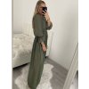 Šaty dlouhé šifonové dlouhý rukáv dámské (S/M ONE SIZE) ITALSKÁ MÓDA IMWGS223251/DR