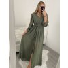 Šaty dlouhé šifonové dlouhý rukáv dámské (S/M ONE SIZE) ITALSKÁ MÓDA IMWGS223251/DR