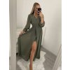 Šaty dlouhé šifonové dlouhý rukáv dámské (S/M ONE SIZE) ITALSKÁ MÓDA IMWGS223251/DR