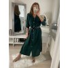 Šaty košilové s páskem dlouhý rukáv dámské (S/M ONE SIZE) ITALSKÁ MÓDA IMPBB22E9511/DUR (Velikost S/M/L, Barva Černá)