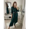 Šaty košilové s páskem dlouhý rukáv dámské (S/M ONE SIZE) ITALSKÁ MÓDA IMPBB22E9511/DUR (Velikost S/M/L, Barva Černá)