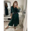 Šaty košilové s páskem dlouhý rukáv dámské (S/M ONE SIZE) ITALSKÁ MÓDA IMPBB22E9511/DUR (Velikost S/M/L, Barva Černá)