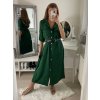 Šaty košilové s páskem dlouhý rukáv dámské (S/M ONE SIZE) ITALSKÁ MÓDA IMPBB22E9511/DUR (Velikost S/M/L, Barva Černá)