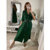 Šaty košilové s páskem dlouhý rukáv dámské (S/M ONE SIZE) ITALSKÁ MÓDA IMPBB22E9511/DUR (Velikost S/M/L, Barva Černá)