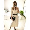 Šaty košilové s páskem dlouhý rukáv dámské (S/M ONE SIZE) ITALSKÁ MÓDA IMPBB22E9511/DUR (Velikost S/M/L, Barva Černá)