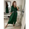 Šaty košilové s páskem dlouhý rukáv dámské (S/M ONE SIZE) ITALSKÁ MÓDA IMPBB22E9511/DUR (Velikost S/M/L, Barva Černá)
