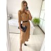 Šaty košilové s páskem dlouhý rukáv dámské (S/M ONE SIZE) ITALSKÁ MÓDA IMPBB22E9511/DUR (Velikost S/M/L, Barva Černá)