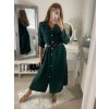 Šaty košilové s páskem dlouhý rukáv dámské (S/M ONE SIZE) ITALSKÁ MÓDA IMPBB22E9511/DUR (Velikost S/M/L, Barva Černá)