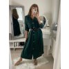 Šaty košilové s páskem dlouhý rukáv dámské (S/M ONE SIZE) ITALSKÁ MÓDA IMPBB22E9511/DUR (Velikost S/M/L, Barva Černá)