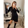 Šaty elegantní košilové dlouhý rukáv dámské (S/M ONE SIZE) ITALSKÁ MÓDA IMWB22273/DR (Velikost S/M/L, Barva Černá)