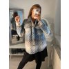 Kabát vlněný krátký dlouhý rukáv dámský (S/L ONE SIZE oversize) ITALSKÁ MÓDA IMM21239a/DR (Velikost M/L, Barva modrá)