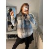 Kabát vlněný krátký dlouhý rukáv dámský (S/L ONE SIZE oversize) ITALSKÁ MÓDA IMM21239a/DR (Velikost M/L, Barva modrá)
