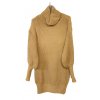 Svetr alá šaty pletený prodloužený rolák dlouhý rukáv dámský (S/M/L ONE SIZE) ITALSKÁ MÓDA imwb22272/DR (Velikost M/L, Barva béžová)