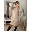 Svetr alá šaty pletený prodloužený rolák dlouhý rukáv dámský (S/M/L ONE SIZE) ITALSKÁ MÓDA imwb22272/DR (Velikost M/L, Barva béžová)