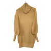 Svetr alá šaty pletený prodloužený rolák dlouhý rukáv dámský (S/M/L ONE SIZE) ITALSKÁ MÓDA imwb22272/DR (Velikost M/L, Barva béžová)