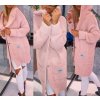 Svetr pletený prodloužený zapínací dlouhý rukáv dámský (M/L/XL ONE SIZE) ITALSKÁ MÓDA IMD22726/DR (Velikost M/L, Barva Černá)
