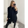 Svetr pletený prodloužený zapínací dlouhý rukáv dámský (M/L/XL ONE SIZE) ITALSKÁ MÓDA IMD22726/DR (Velikost M/L, Barva Černá)