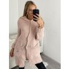Svetr pletený prodloužený zapínací dlouhý rukáv dámský (M/L/XL ONE SIZE) ITALSKÁ MÓDA IMD22726/DR (Velikost M/L, Barva Černá)