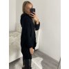 Svetr pletený prodloužený zapínací dlouhý rukáv dámský (M/L/XL ONE SIZE) ITALSKÁ MÓDA IMD22726/DR (Velikost M/L, Barva Černá)