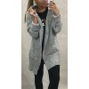 Svetr pletený prodloužený zapínací dlouhý rukáv dámský (M/L/XL ONE SIZE) ITALSKÁ MÓDA IMD22726/DR (Velikost M/L, Barva Černá)