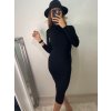 Šaty dlouhý rukáv rolák úpletové dámské (S/M ONE SIZE) ITALSKÁ MÓDA IMPBB22Z7003/DR (Velikost S/M/L, Barva Černá)