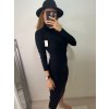 Šaty dlouhý rukáv rolák úpletové dámské (S/M ONE SIZE) ITALSKÁ MÓDA IMPBB22Z7003/DR (Velikost S/M/L, Barva Černá)