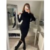 Šaty dlouhý rukáv rolák úpletové dámské (S/M ONE SIZE) ITALSKÁ MÓDA IMPBB22Z7003/DR (Velikost S/M/L, Barva Černá)