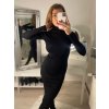 Šaty dlouhý rukáv rolák úpletové dámské (S/M ONE SIZE) ITALSKÁ MÓDA IMPBB22Z7003/DR (Velikost S/M/L, Barva Černá)