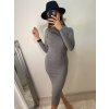 Šaty dlouhý rukáv rolák úpletové dámské (S/M ONE SIZE) ITALSKÁ MÓDA IMPBB22Z7003/DR (Velikost S/M/L, Barva Černá)