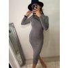 Šaty dlouhý rukáv rolák úpletové dámské (S/M ONE SIZE) ITALSKÁ MÓDA IMPBB22Z7003/DR (Velikost S/M/L, Barva Černá)