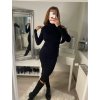 Šaty dlouhý rukáv rolák úpletové dámské (S/M ONE SIZE) ITALSKÁ MÓDA IMPBB22Z7003/DR (Velikost S/M/L, Barva Černá)