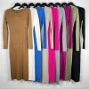 Šaty dlouhý rukáv  úpletové teplé dámské (S/M ONE SIZE) ITALSKÁ MÓDA IMPBB22Z5095/DR (Velikost S/M/L, Barva Černá)