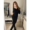 Šaty dlouhý rukáv  úpletové teplé dámské (S/M ONE SIZE) ITALSKÁ MÓDA IMPBB22Z5095/DR (Velikost S/M/L, Barva Černá)