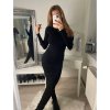 Šaty dlouhý rukáv  úpletové teplé dámské (S/M ONE SIZE) ITALSKÁ MÓDA IMPBB22Z5095/DR (Velikost S/M/L, Barva Černá)