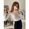Svetr s rolákem úpletový dlouhý rukáv dámské (S/M ONE SIZE) ITALSKÁ MÓDA IMPBB22Z5117/DR (Velikost S/M/L, Barva bílá)