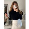 Svetr s rolákem úpletový dlouhý rukáv dámské (S/M ONE SIZE) ITALSKÁ MÓDA IMPBB22Z5117/DR (Velikost S/M/L, Barva bílá)