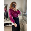 Body alá halenka elegantní saténové  dlouhý rukáv dámské (S/M ONE SIZE) ITALSKÁ MÓDA IMM22LS17519/DR (Velikost S/M/L, Barva bílá)