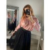 Body alá halenka elegantní saténové  dlouhý rukáv dámské (S/M ONE SIZE) ITALSKÁ MÓDA IMM22LS17519/DR (Velikost S/M/L, Barva bílá)