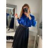 Body alá halenka elegantní saténové  dlouhý rukáv dámské (S/M ONE SIZE) ITALSKÁ MÓDA IMM22LS17519/DR (Velikost S/M/L, Barva bílá)