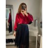 Body alá halenka elegantní saténové  dlouhý rukáv dámské (S/M ONE SIZE) ITALSKÁ MÓDA IMM22LS17519/DR (Velikost S/M/L, Barva bílá)