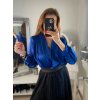 Body alá halenka elegantní saténové  dlouhý rukáv dámské (S/M ONE SIZE) ITALSKÁ MÓDA IMM22LS17519/DR (Velikost S/M/L, Barva bílá)