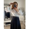 Body alá halenka elegantní saténové  dlouhý rukáv dámské (S/M ONE SIZE) ITALSKÁ MÓDA IMM22LS17519/DR (Velikost S/M/L, Barva bílá)