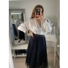 Body alá halenka elegantní saténové  dlouhý rukáv dámské (S/M ONE SIZE) ITALSKÁ MÓDA IMM22LS17519/DR (Velikost S/M/L, Barva bílá)
