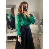 Body alá halenka elegantní saténové  dlouhý rukáv dámské (S/M ONE SIZE) ITALSKÁ MÓDA IMM22LS17519/DR (Velikost S/M/L, Barva bílá)