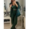 Kalhoty elegantní dlouhé dámské (S-XL) ITALSKÁ MÓDA IMM22MS12085B/DR (Velikost S, Barva zelená smaragdová)
