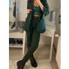 Kalhoty elegantní dlouhé dámské (S-XL) ITALSKÁ MÓDA IMM22MS12085B/DR (Velikost S, Barva zelená smaragdová)
