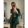 Kalhoty elegantní dlouhé dámské (S-XL) ITALSKÁ MÓDA IMM22MS12085B/DR (Velikost S, Barva zelená smaragdová)