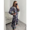 Šaty košilové s páskem dlouhý rukáv dámské (S/M ONE SIZE) ITALSKÁ MÓDA IMPLM22385100017/DR (Velikost S/M/L, Barva Černá)